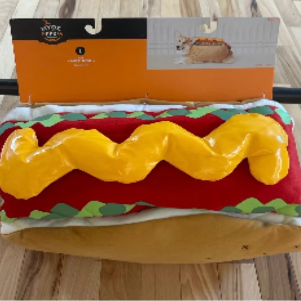 Dog Large LED Hotdog Halloween costume, worn for pictures